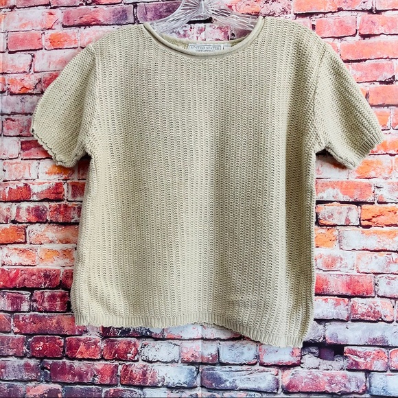 UNITED STATES SWEATER Beige Knit Sweater Women's L - Picture 1 of 5